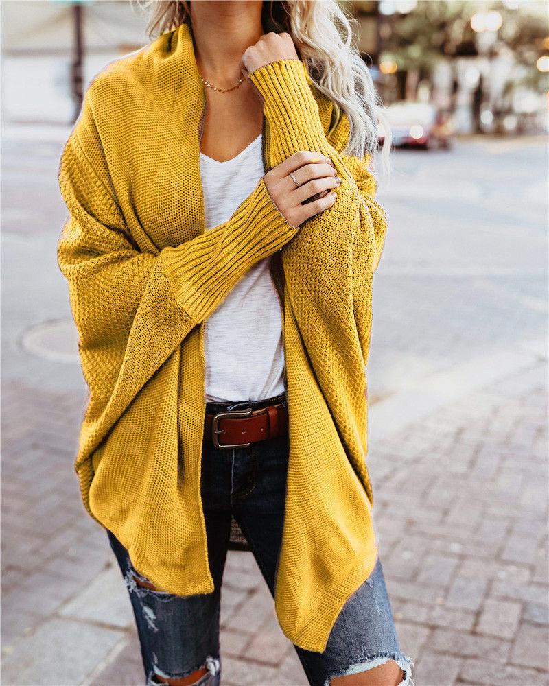 

Batwing Sleeve Open Front Cardigan, Yellow