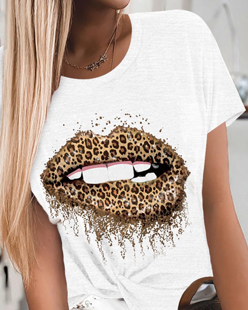 

Pineapple Cartoon Print Short Sleeve Loose T-shirts, Style18