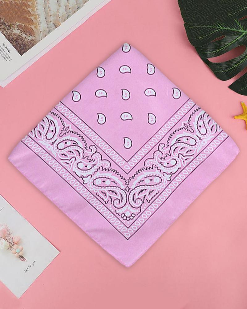 

12PCS Paisley Cowboy Bandanas Head Wrap, Pink