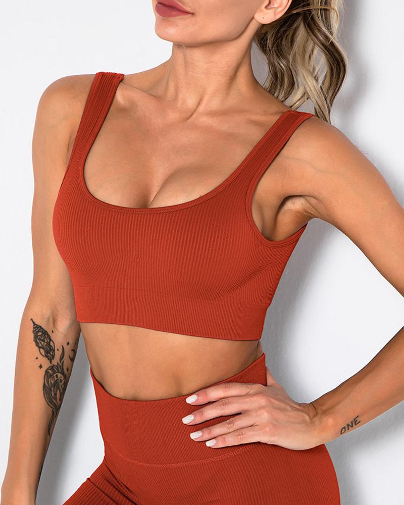 

U-Neck Quick Dry Sports Bra, Red