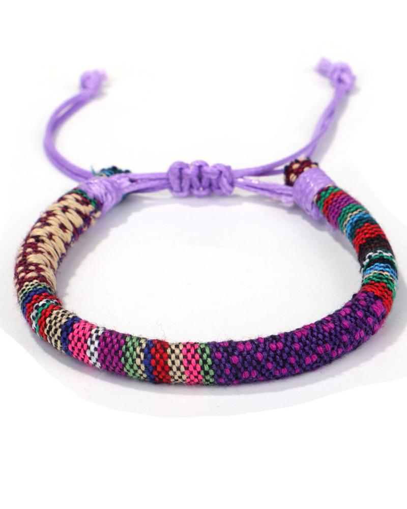 

Clan Colorful Tribal Pattern Braided Bracelet, Style5