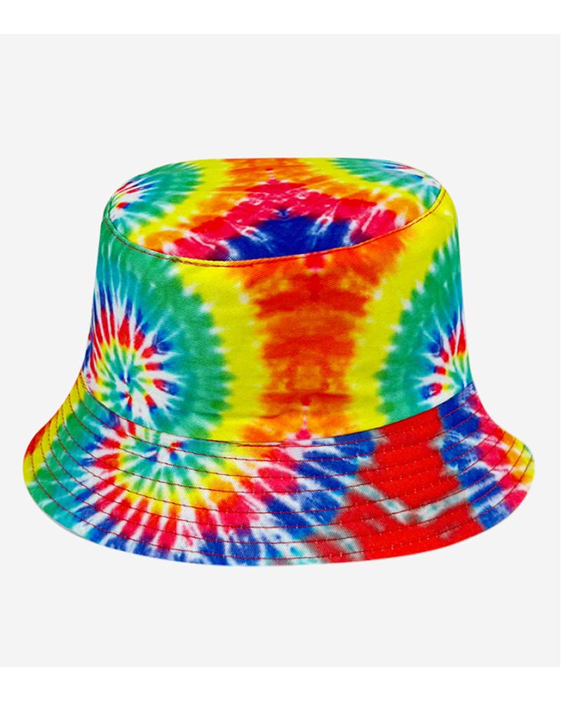 

Tie Dye Print Waterproof Reversible Double-Side-Wear Bucket Hat, Style4