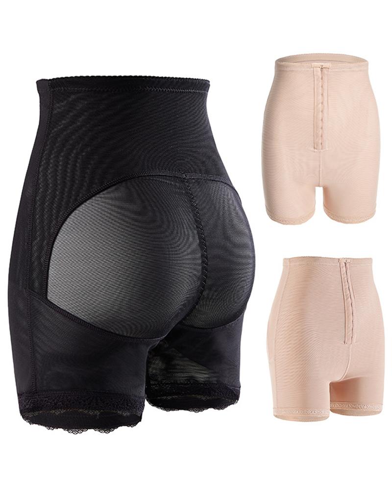 

Mesh Patch High Waist Butt Lifting Tummy Control Shapewear, Black