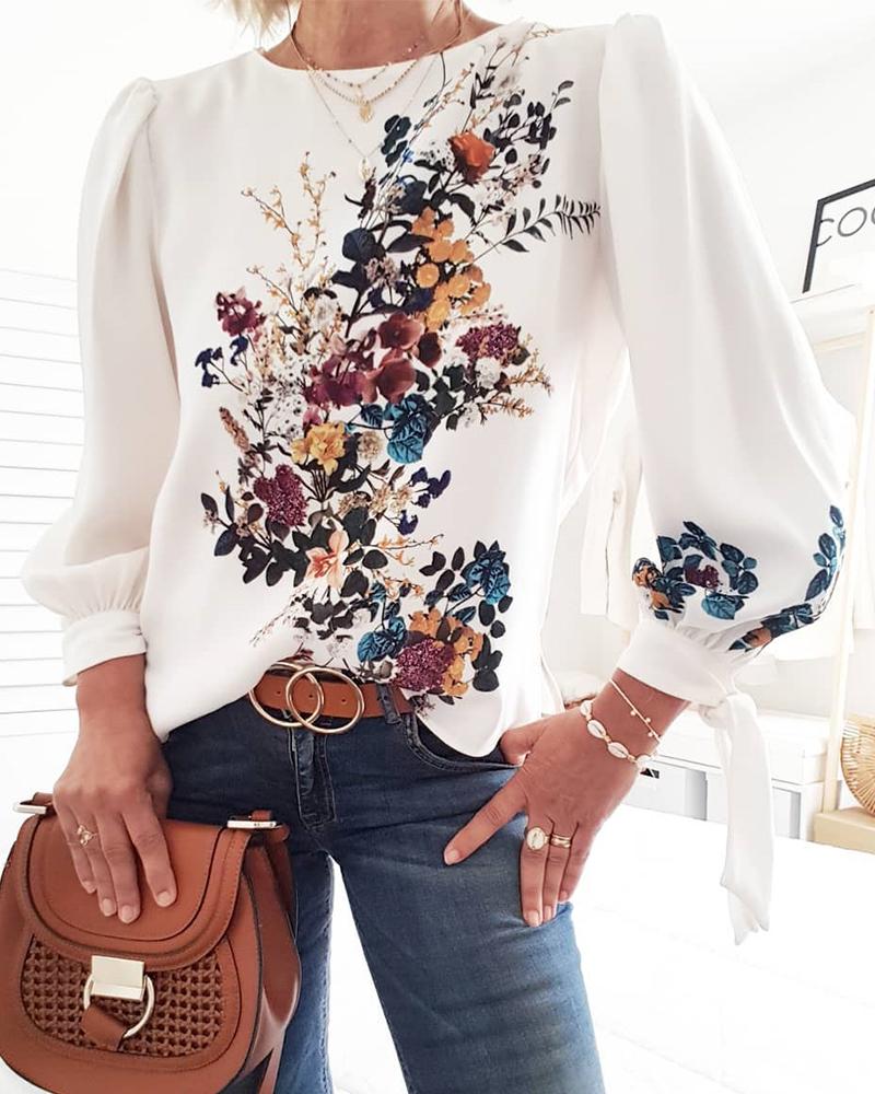 

Lovely Bouquet Long Sleeve Top, White