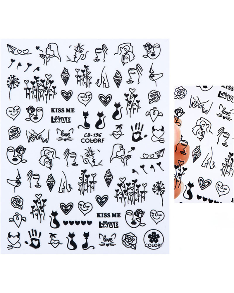 

1 Sheet Valentine's Day Multi Pattern Nail Art Sticker, Style2