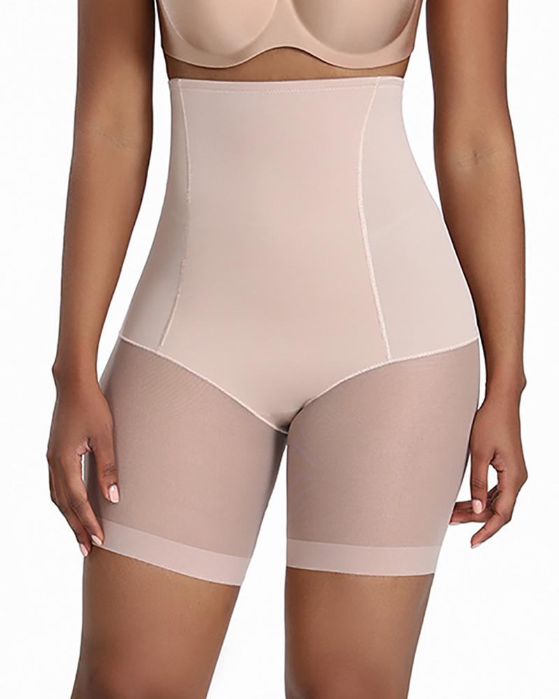 

Plus Size Flat Angle Buttock Lifting Slim Waist Body Shaping Shorts, Nude