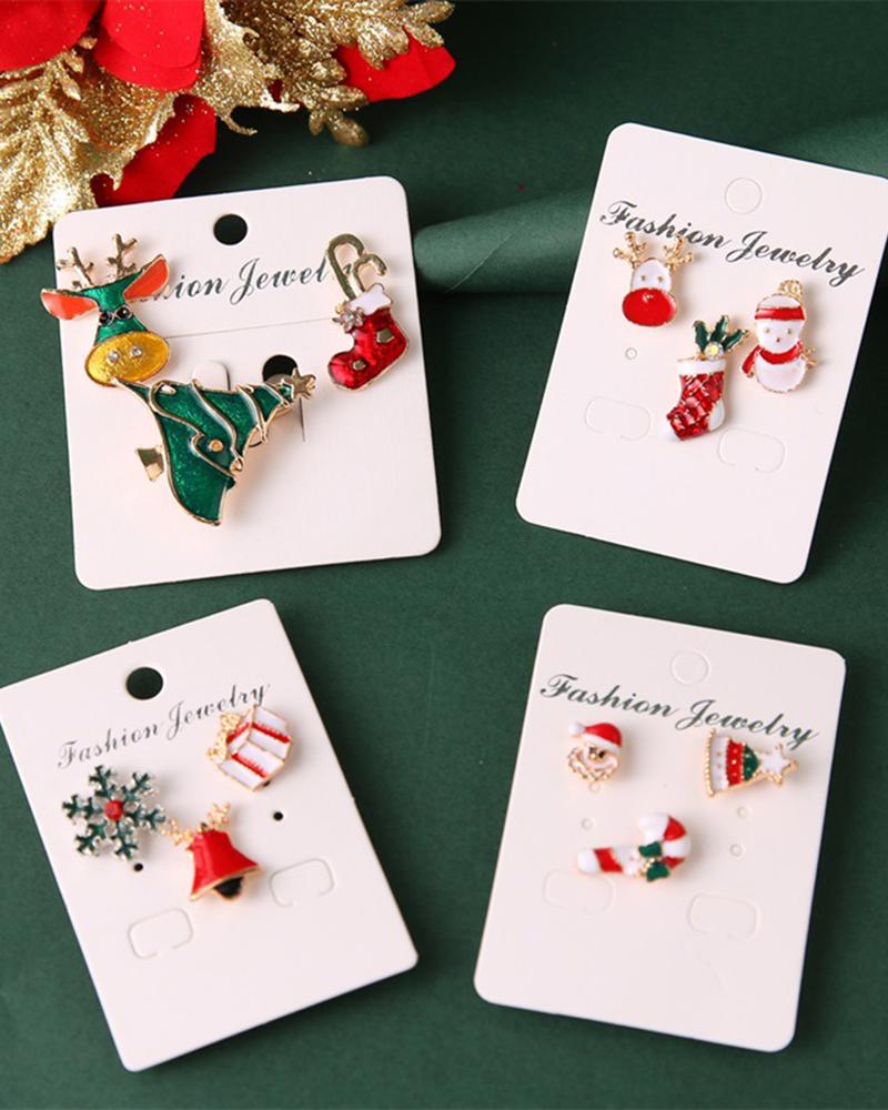 

3pcs Christmas Cartoon Graphic Brooches Set, Style1