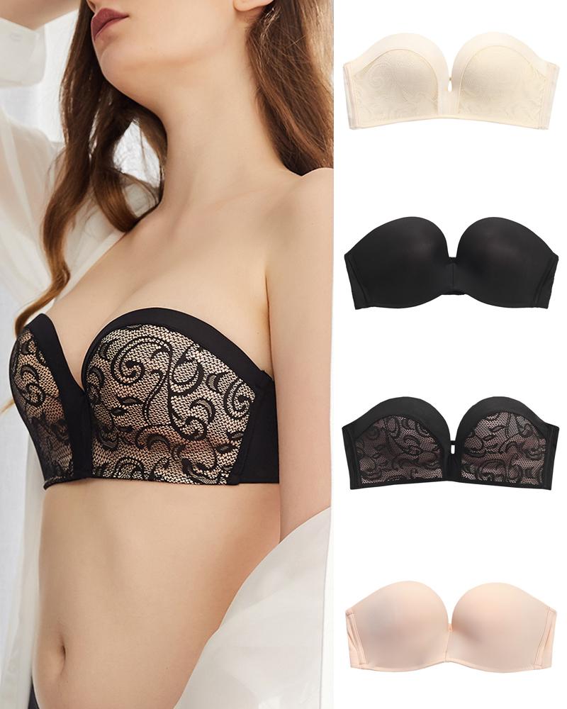 

Rimless Strapless Invisible Push Up Bralette, Style4