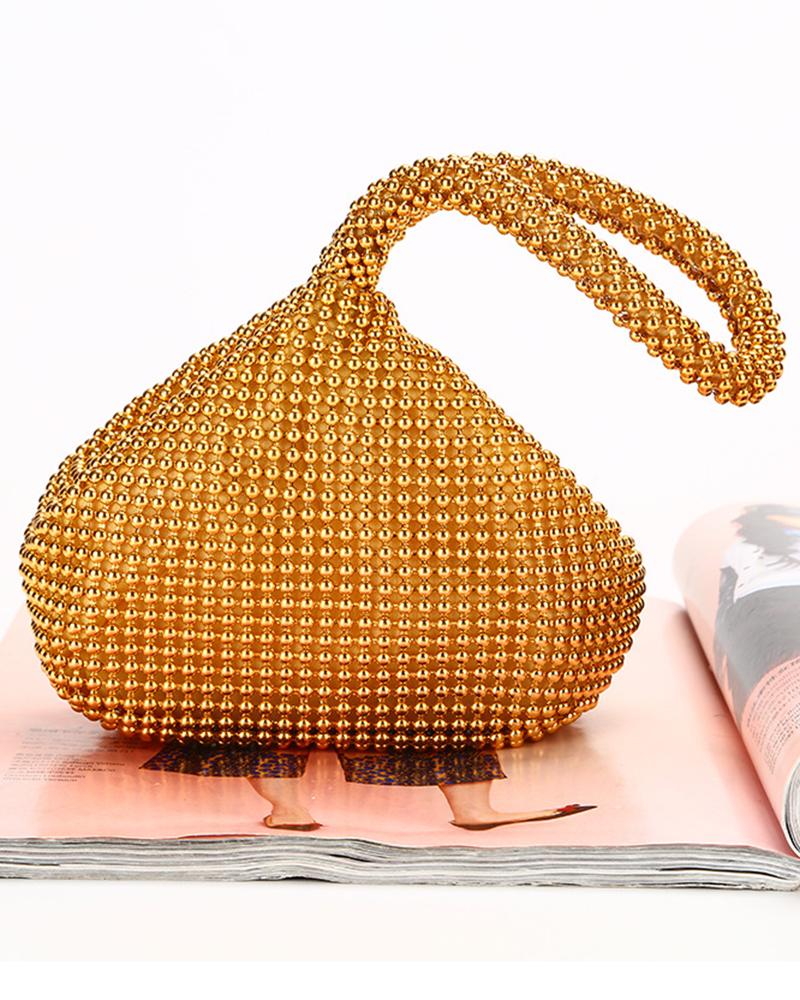 

Rhinestone Mini Evening Handbag, Gold