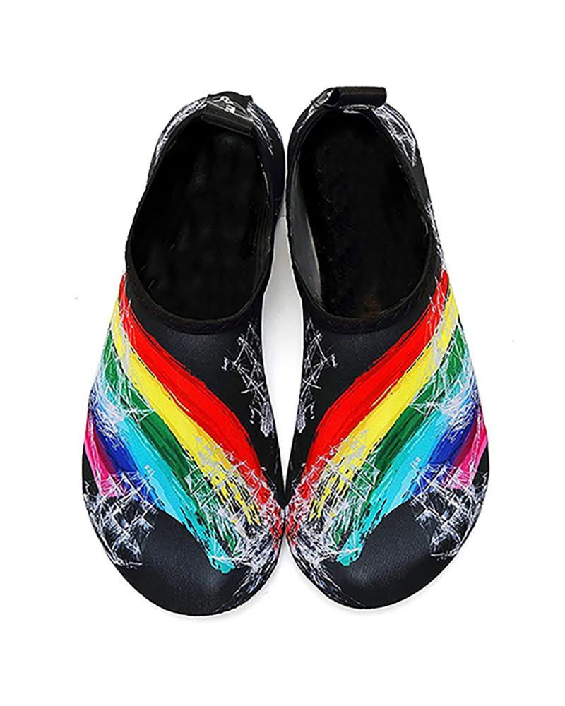 

Print Colorblock Breathable Barefoot Aqua & Yoga Shoes Socks, Black