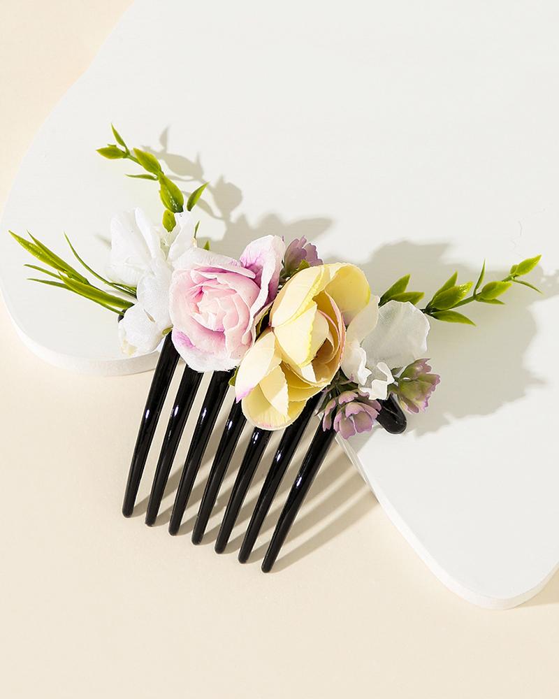 

1pcs Bride Wedding Hair Comb Clip Floral Pattern Hair Accessories, Style3