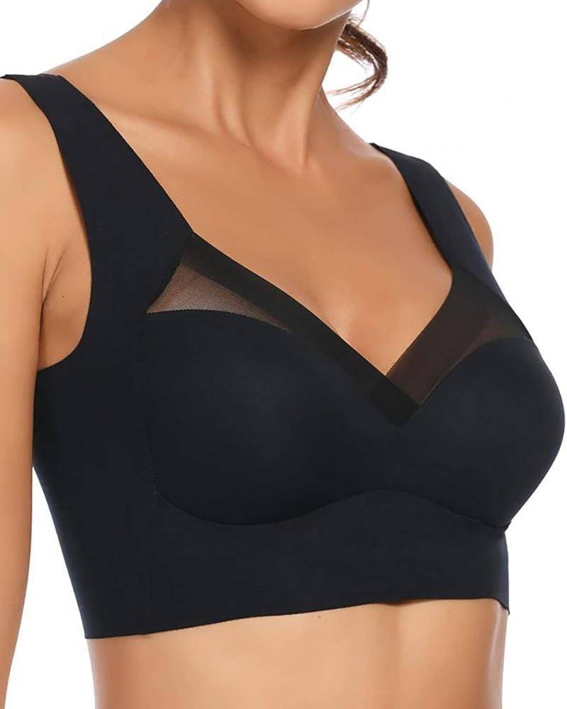 

Wirefree Padded Bras Full Coverage Seamless Pullover Sports Bralette, Black