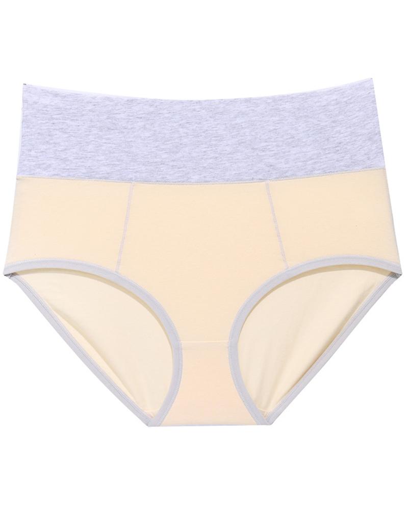 

Color Block High Waist Skinny Panties, Nude