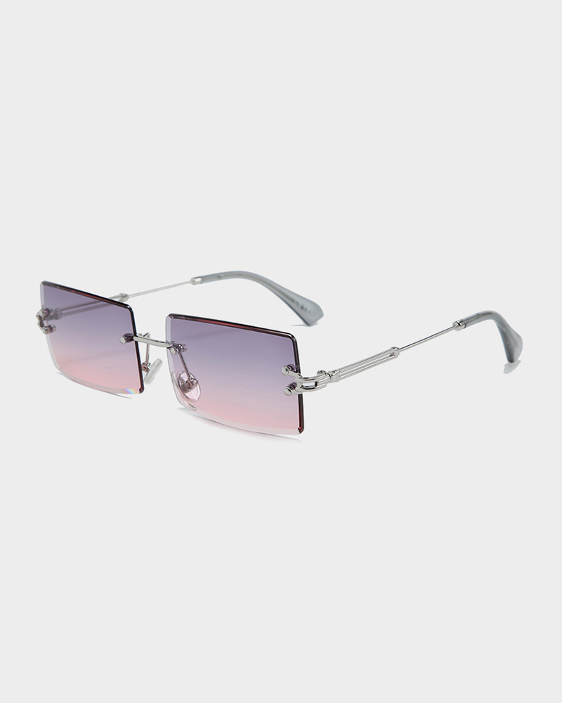 

1Pair Square Rimless Tinted Lens Sunglasses, Gray