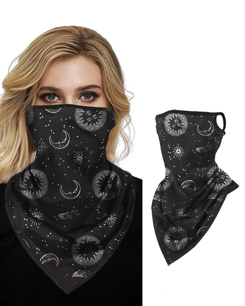 

Print Face Bandana Magic Scarf Headwrap Balaclava, Black