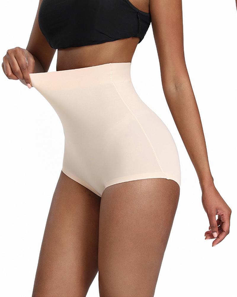 

Breathable Belly Control Butt Lifter Briefs Body Shaper Underwear High Waist Seamless Panties, Nude