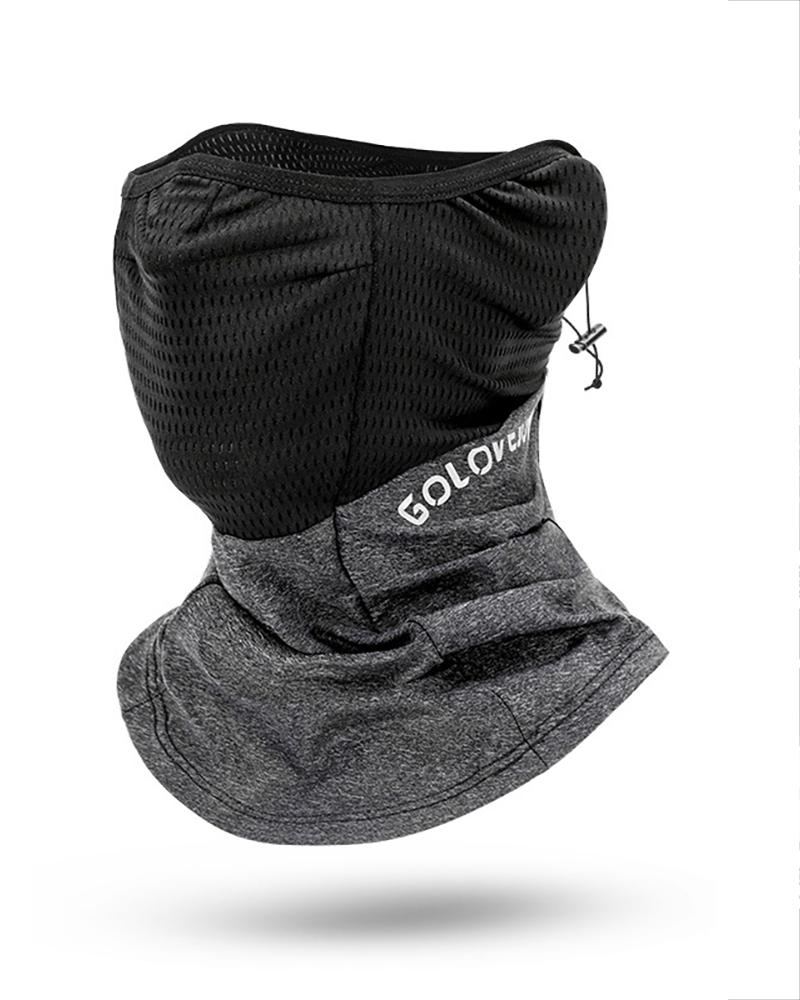 

Ice Silk UV Protection Hollow Out Face Scarf Bandana, Dark grey