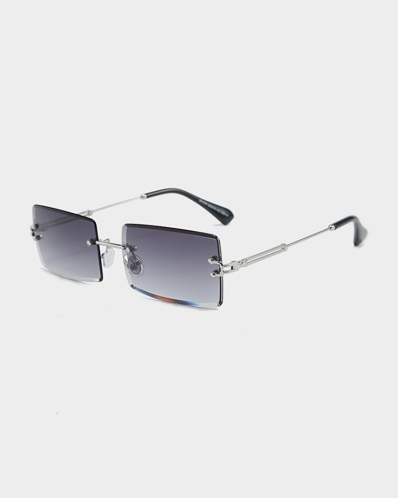 

1Pair Square Rimless Tinted Lens Sunglasses, Dark grey