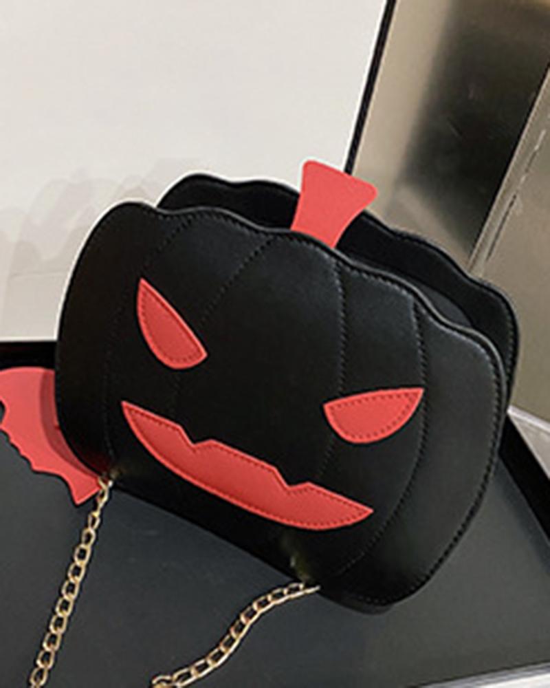 

Halloween Pumpkin Shaped Funny Shoulder Bag, Black