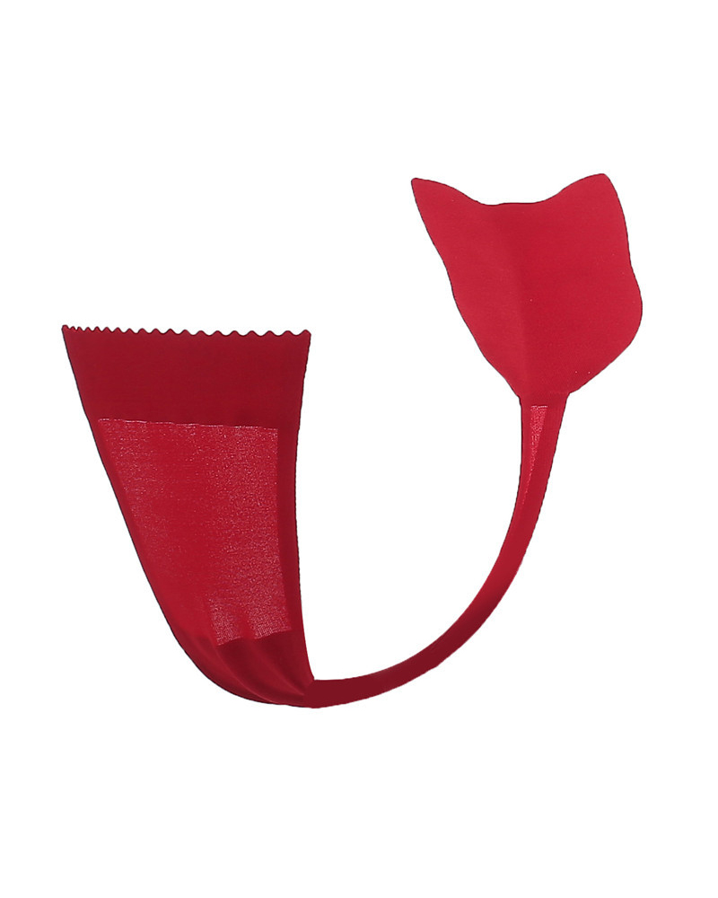 

Sexy Cat Head Female G-string Underwear Invisible Fit A Piece Of C - type Seamless G-string Pants, Red