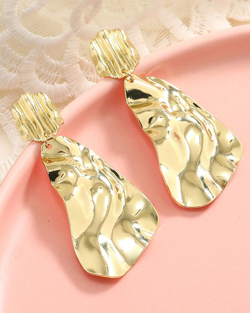 

1Pair Geo Shaped Drop Earrings, Gold