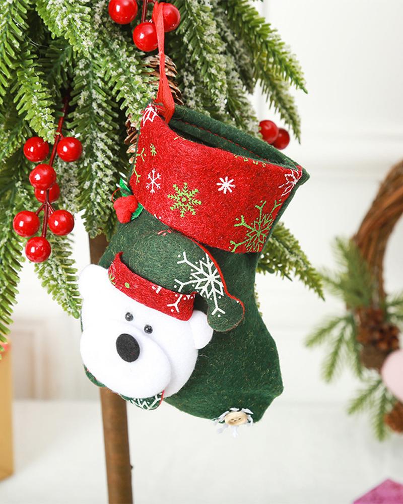 

1pc Christmas Stocking Hanging Stocking Christmas Tree Decoration Ornament Decoration Spoon Fork Bag Kids Gift Party Supplies, Style4