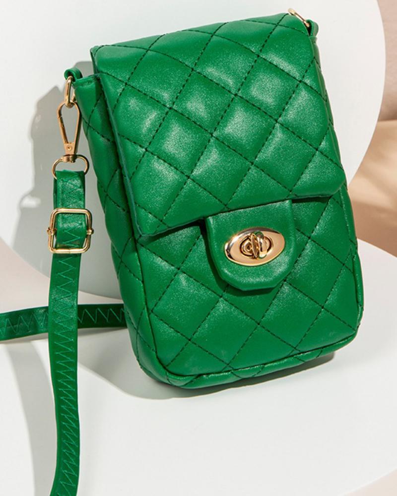 

Quilted Twist Lock Shoulder Bag, Green