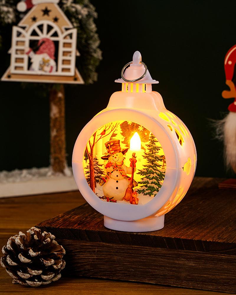 

1pc Christmas Flameless Candle Battery Operated Lamp LED Lighted Candle Lantern Christmas Party Ornament Home Decoration, Style2