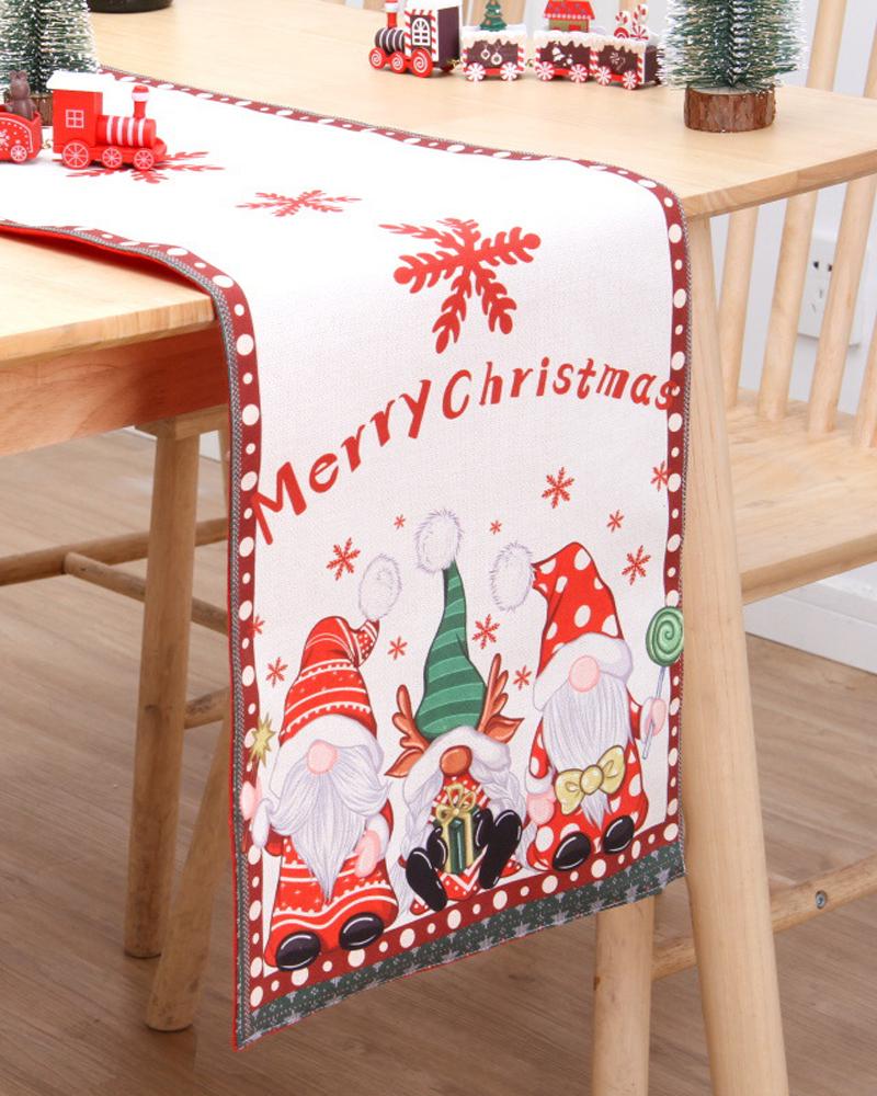 

1pc Christmas Table Runner Seasonal Winter Holiday Kitchen Dining Table Decoration Indoor Outdoor Home Party Supplies, Style1