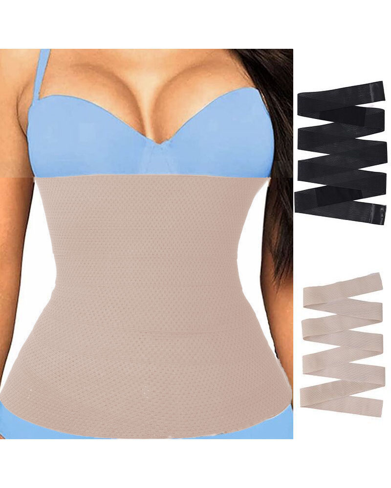 

Tummy Wrap Shapewear Waist Trainer Waistband Sports Fitness Corset Restraint Webbing Belt Belly Shaper, Apricot