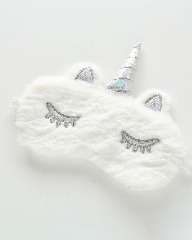 

Unicorn Sleeping Mask Eye Mask Soft Plush Blindfold Sleep Mask, White