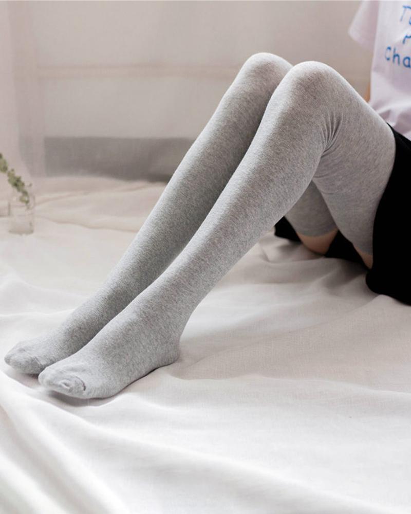 

1Pair Plain Winter Warm Thigh Socks, Gray