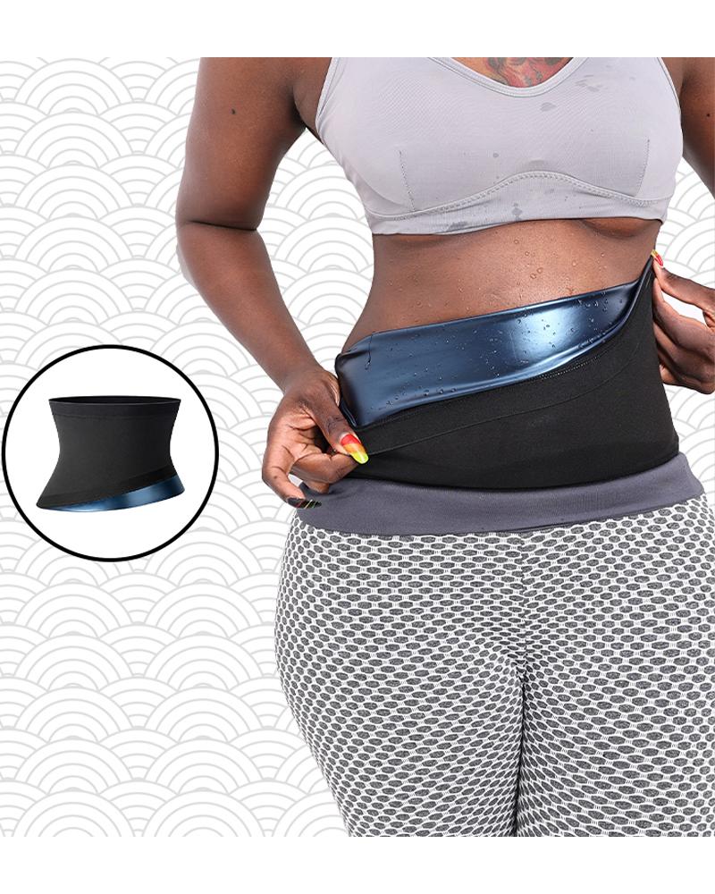 

Sweat Sauna Shapewear Tummy Control Waist Trainer Belt Body Shaper Yoga Workout Fitness Training, Black