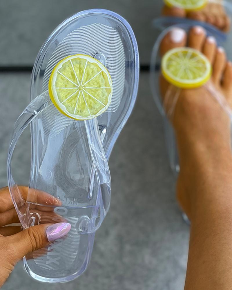 

Lemon Decor Clear Perspex Flip Flops