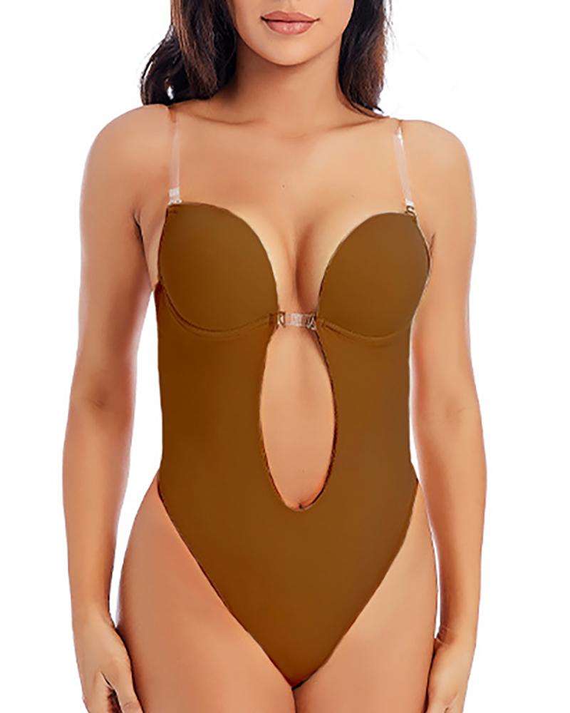 

Butt Lifting Tummy Control Shapewear Bodysuit, Coffee