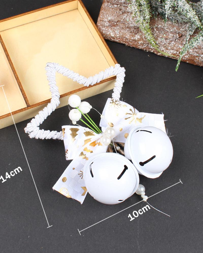 

Christmas Tree Ornament Star Shaped Jingle Bell Decoration, White