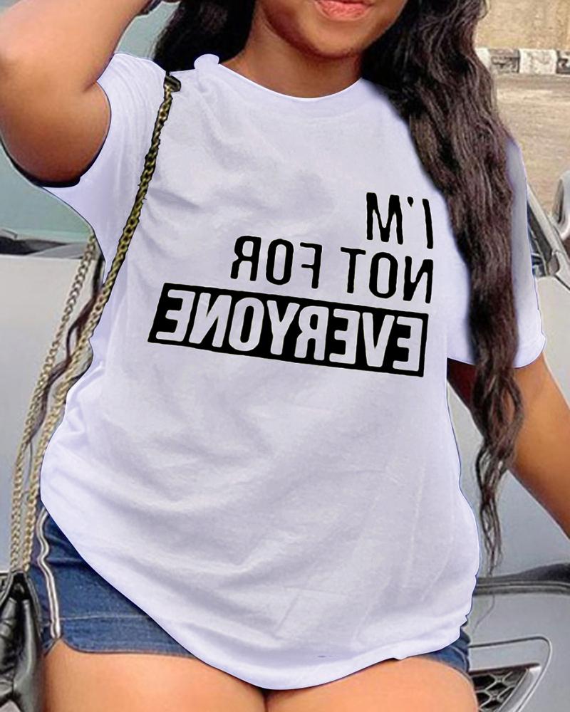 

Letter Print Short Sleeve T-shirt, White