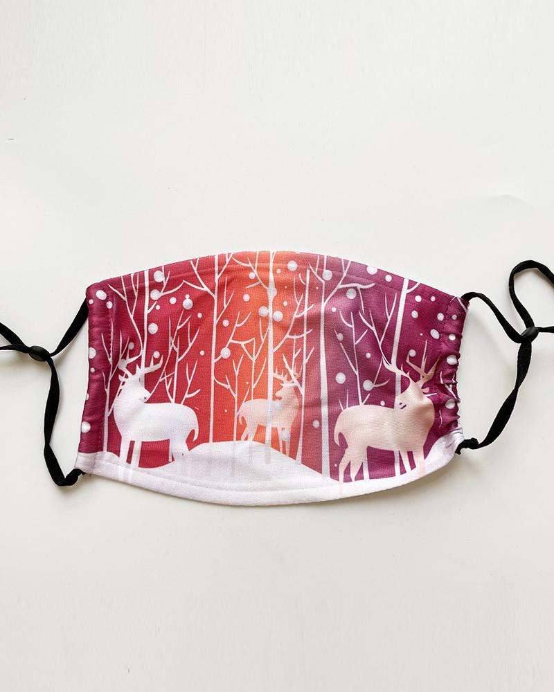 

Christmas Santa Reindder Print PM 2.5 Face Mask With Filter For Kids, Style8