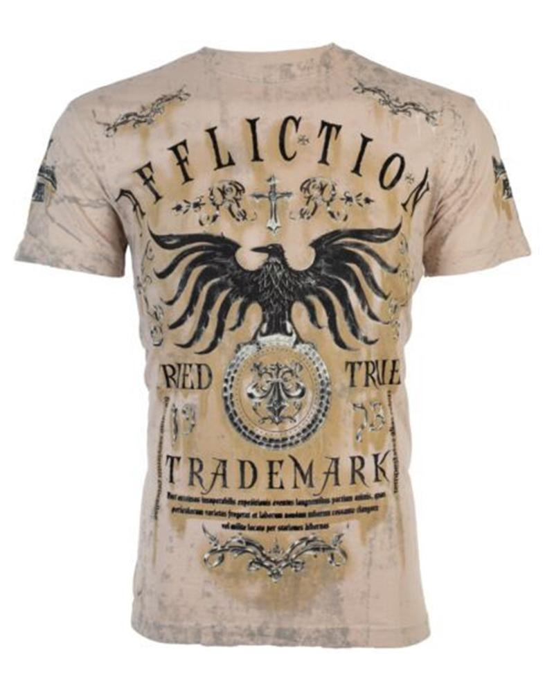 

3D Graphic Print Short Sleeve T-shirt, Khaki