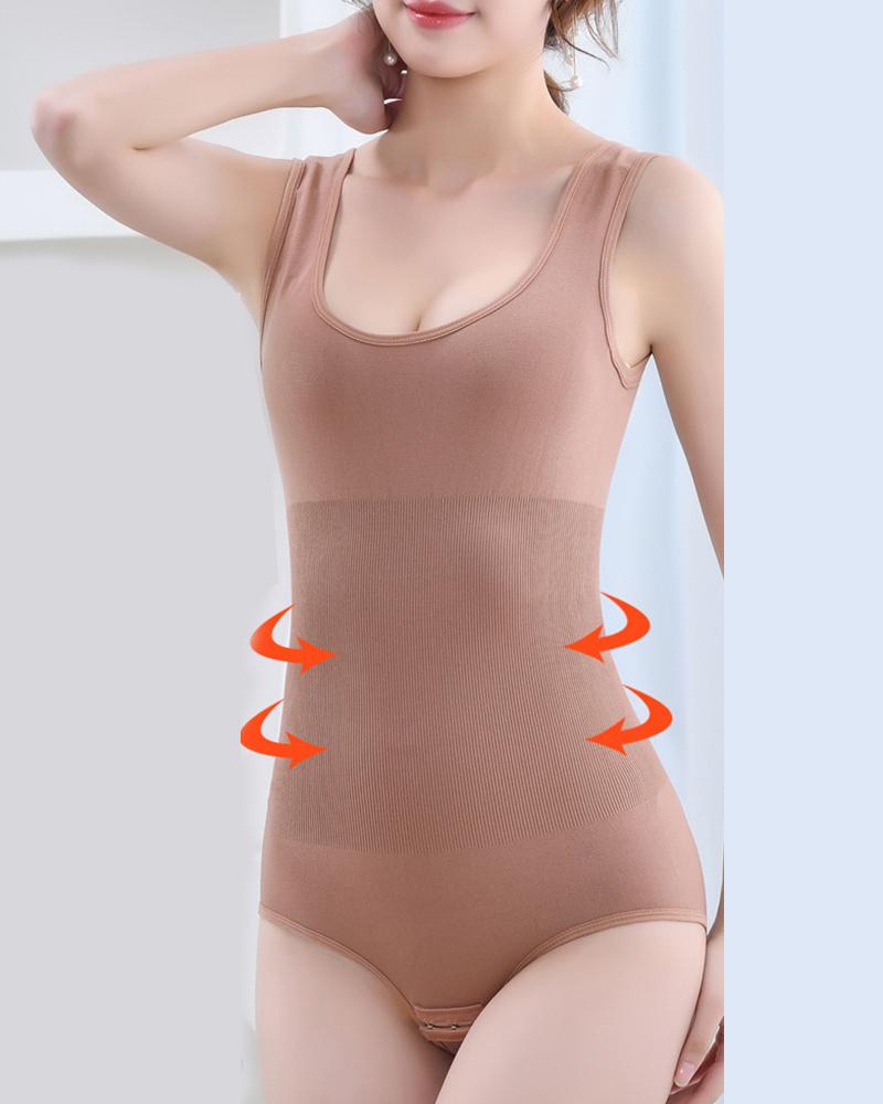 

Seamless Tummy Control Shapewear Bodysuit, Coffee