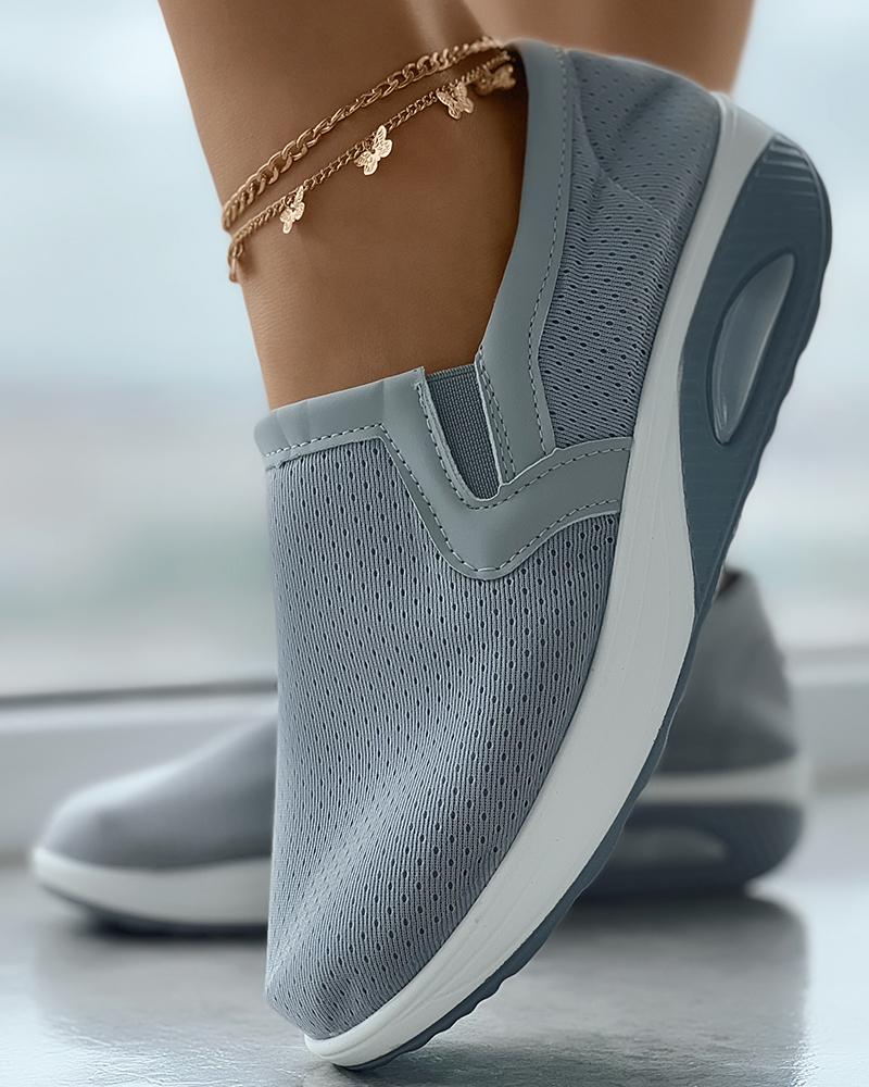 

Hollow Out Slip On Sneakers, Gray