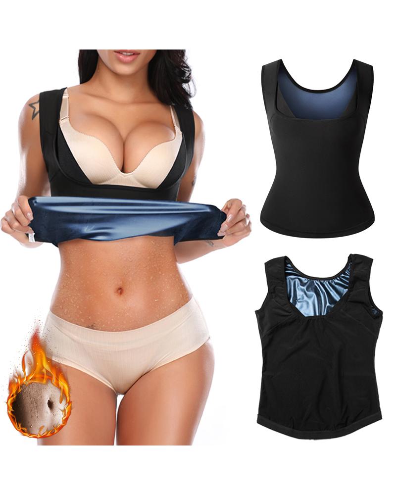 

Waist Trainer Vest Tummy Control Sports Fitness Body Shaping High Pressure Corset Shapewear, Black