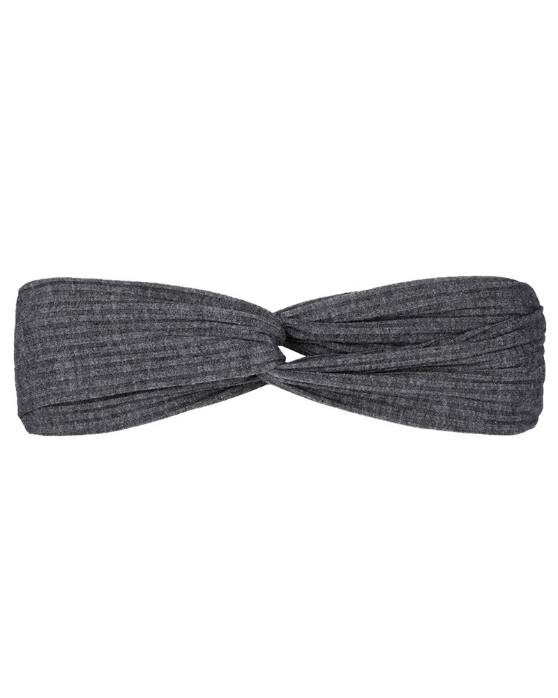 

1pc Bohemian Ruched Twisted Knot Yoga Headband, Dark grey