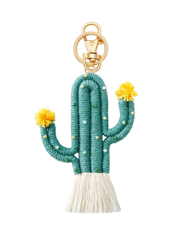 

Cactus Shaped Bohemian Tassel Bag Accessories Key Ring, Style4