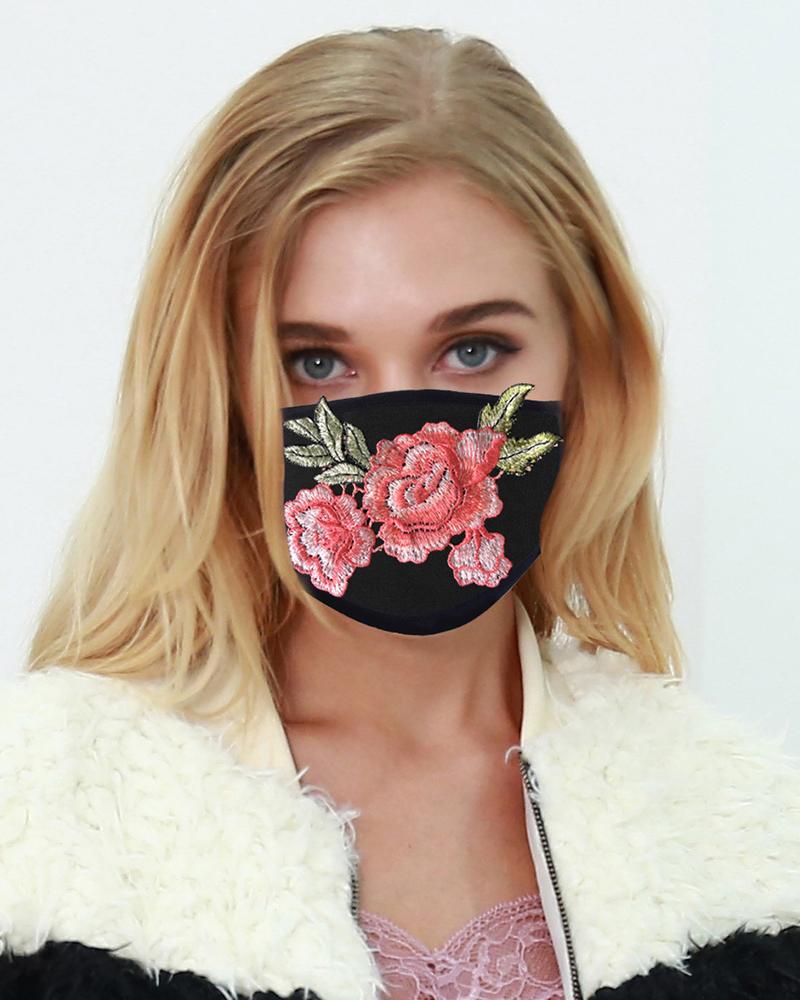 

Floral Embroidery Breathable Face Mask, Style3