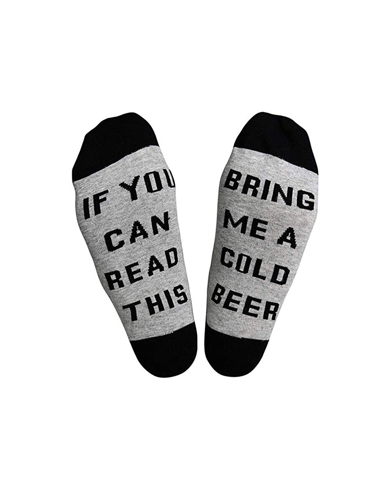

Men Letter Graphic Print Colorblock Socks, Black