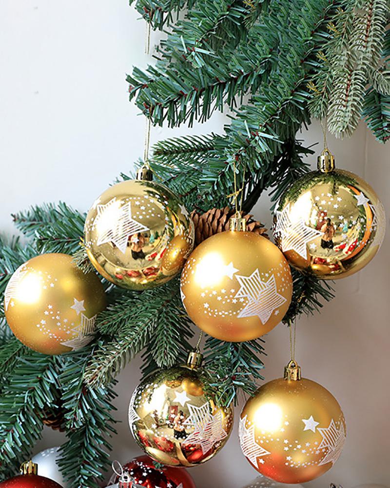 

6pcs Christmas Tree Balls Ornaments Hanging Ball, Gold