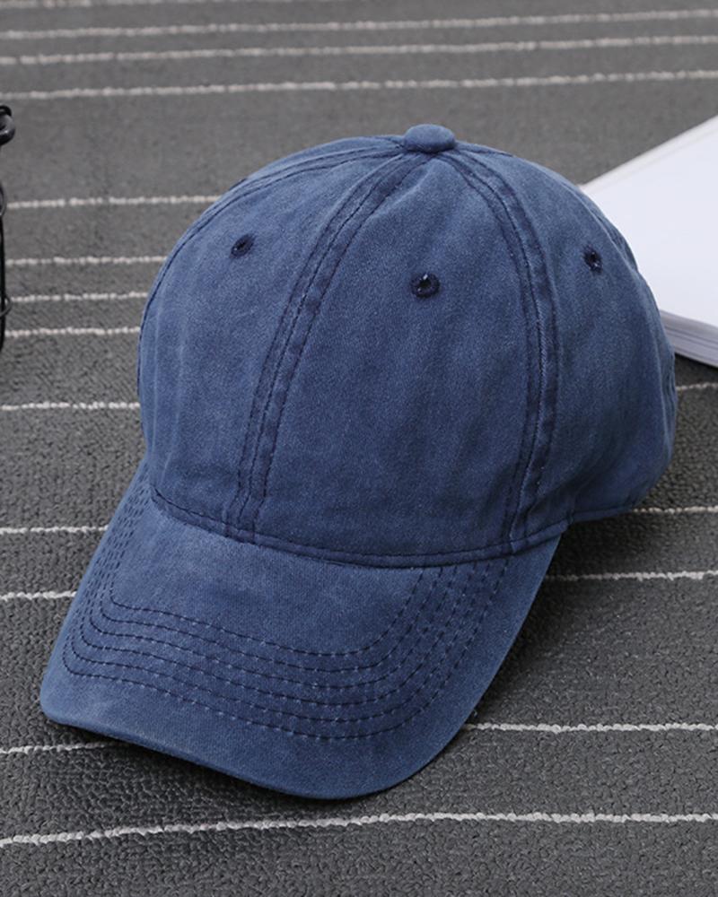 

Washed Denim Retro Baseball Cap, Purplish blue
