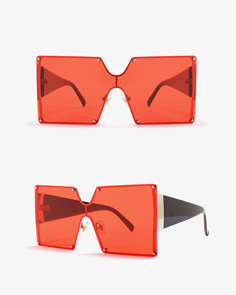 Square Flexible Metal Frame Sunglasses