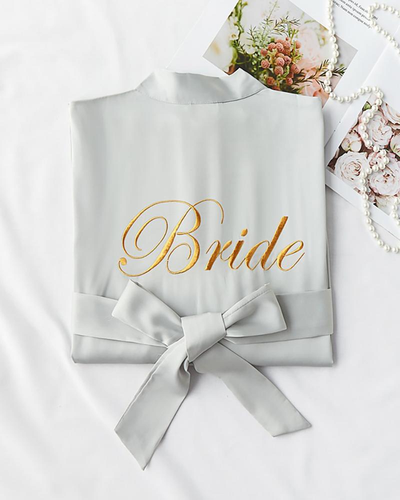 

Letter Print Wedding Robes For Bridesmaids, Gray